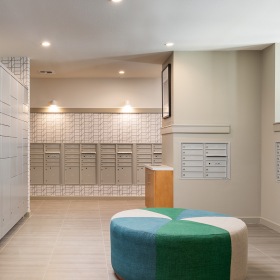 Mailroom  Resident mailroom at the Sterling at Oak Hills luxury apartments in San Antonio, TX